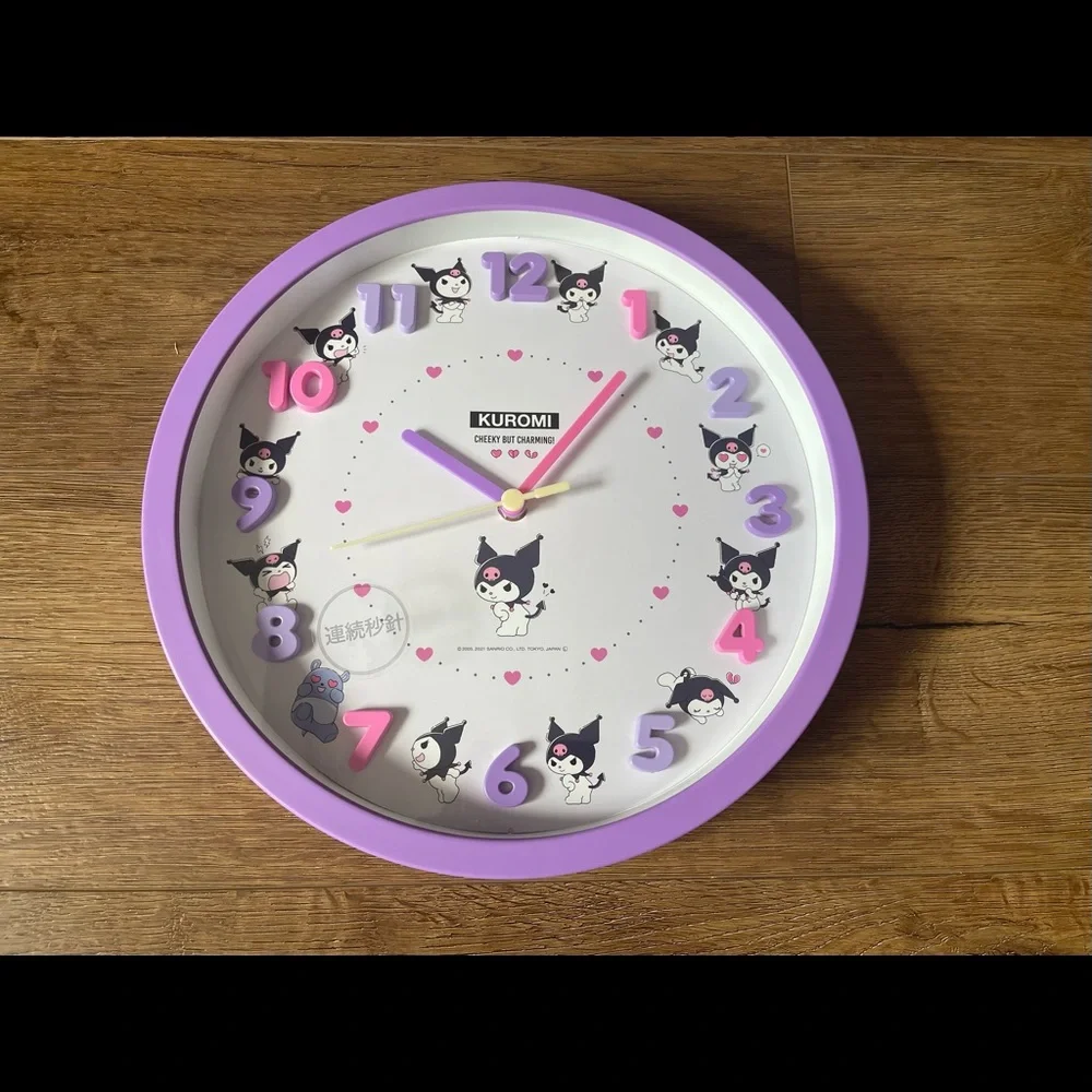 One Left! KUROMI (Sanrio)-NWT Large Character Wall Clock
